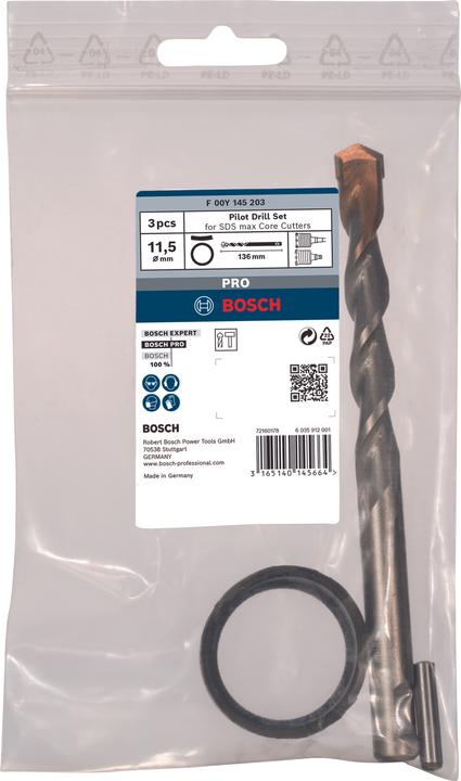 Immagine prodotto Bosch Professional Zubehör Set di punte pilota PRO per carotatrice SDS max, 115,5 x 84 mm (11,5 mm)