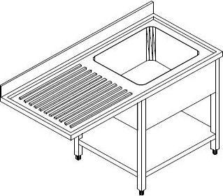 Produktbild Gastro Hero Spülzentrum ECO mit Becken Rechts (Spülbecken Zubehör, 60 cm, 120 cm)