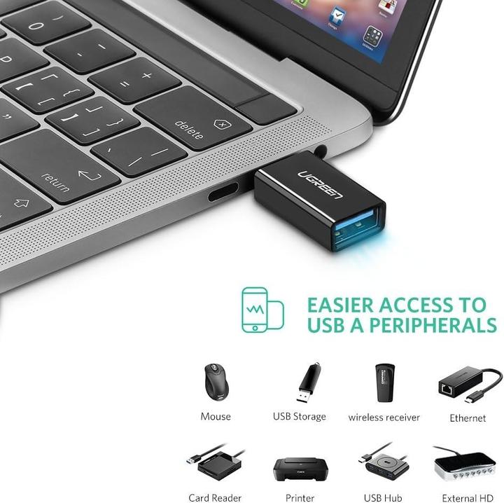 Actual product image Ugreen USB-C 3.1 to USB-A 3.0 Jack Adapter (USB-A, 28 cm)