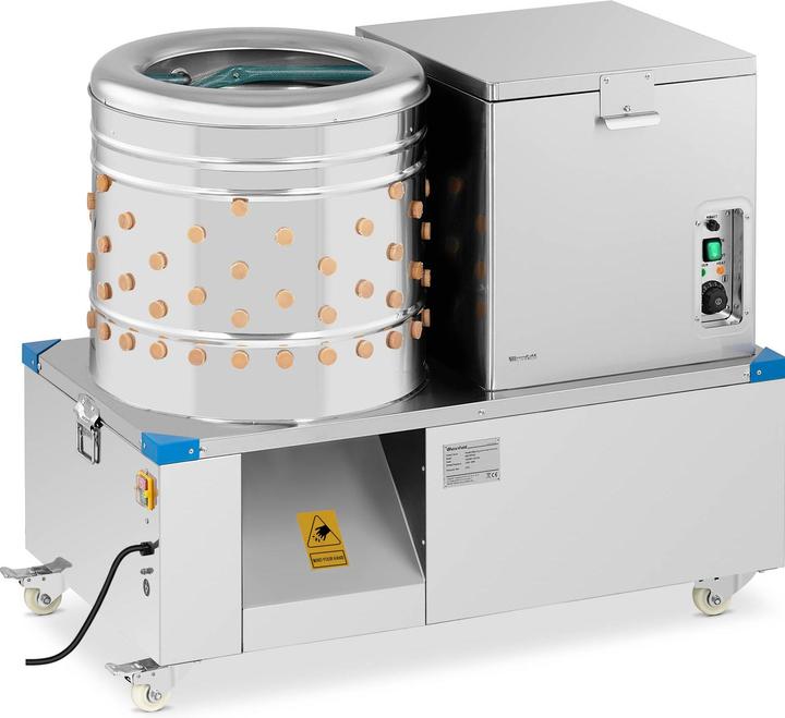 Immagine prodotto Wiesenfield Spiumatrice e bollitore per pollame 2 in 1 - Tamburo: 50 cm - 2-3 polli al minuto
