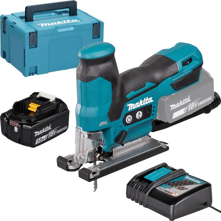 Produktbild Makita DJV 185 RF1J Akku PendelhubstichsÃ¤ge 18 V Brushless + 1x Akku 3,0 Ah + LadegerÃ¤t + Makpac