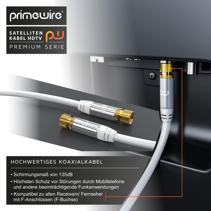 Actual product image Primewire SAT Kabel HDTV - Premium SAT coaxial cable - TV HDTV Radio DVB-T DVB-C DVB-S DVB-S2, 4-fold (135 dB, Satellite cable)