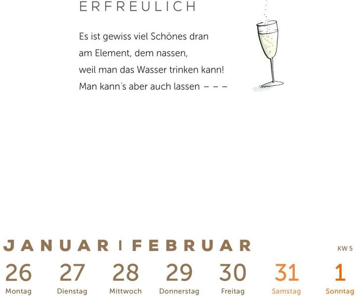 Valori nutrizionali e ingredienti Heinz Erhardt – Literarischer Wochenkalender 2026 (Copertina rigida, Tedesco)