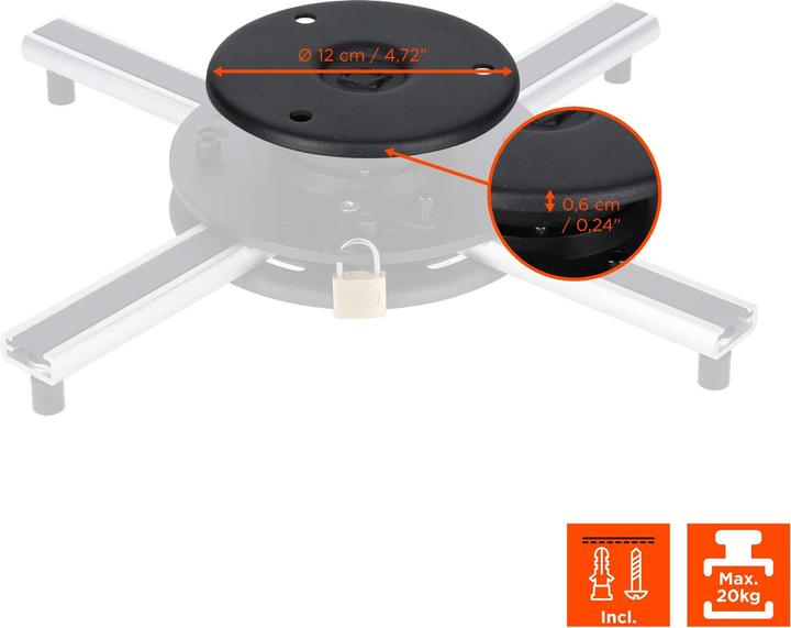 Image du produit Celexon PS Ultraflat - Pince pour projecteur (Plafond)