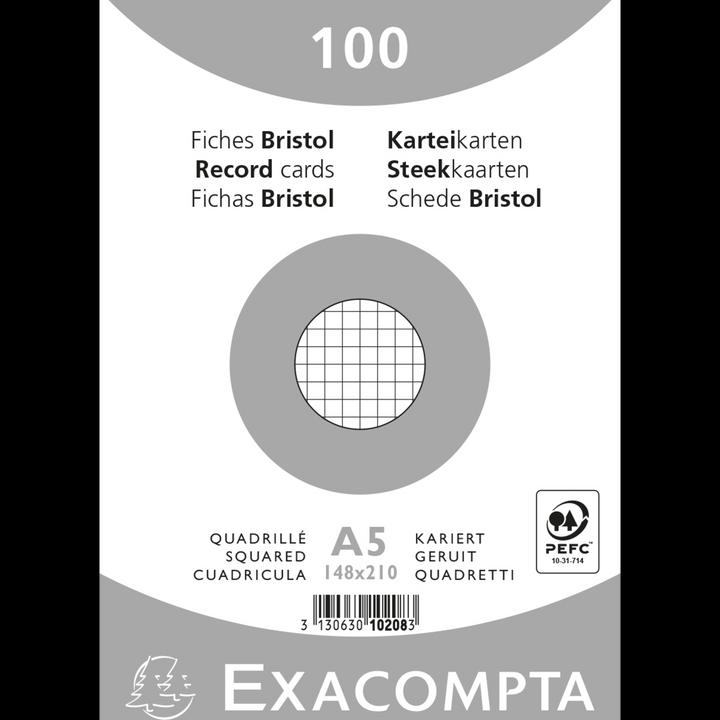 Produktbild Exacompta Karteikarten (A4, 205 g/m², 100 x)