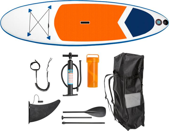 Actual product image Aqua CS CS Aqua SUP Board - Stand Up Paddleboard - 300x83x15 cm max 120 kg. Orange/Blue/White
