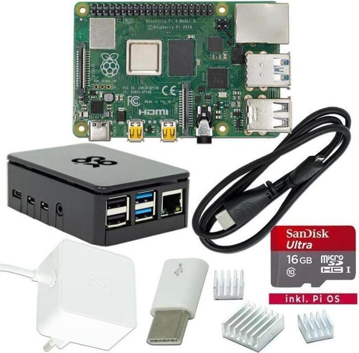 Raspberry Pi EB62682 - 4 4GB Standard Bundle mit weissem Netzteil