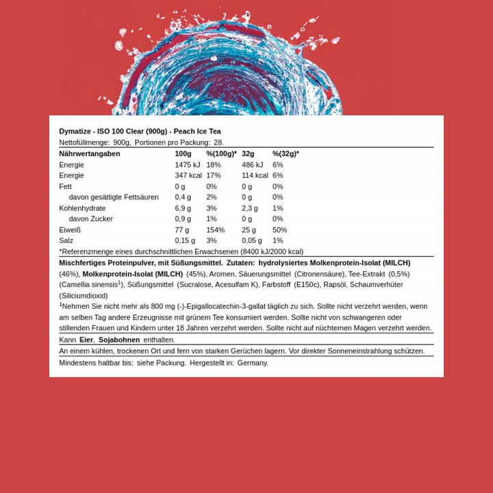Actual product image Dymatize ISO100 Clear Whey (Peach Iced Tea, 1 pcs., 900 g)