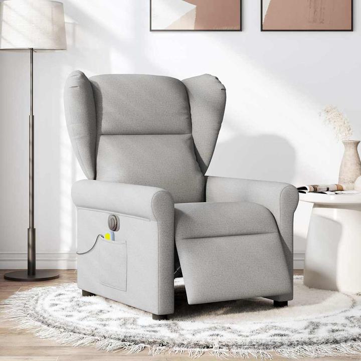 Actual product image VidaXL Massage chair electric cloud grey fabric