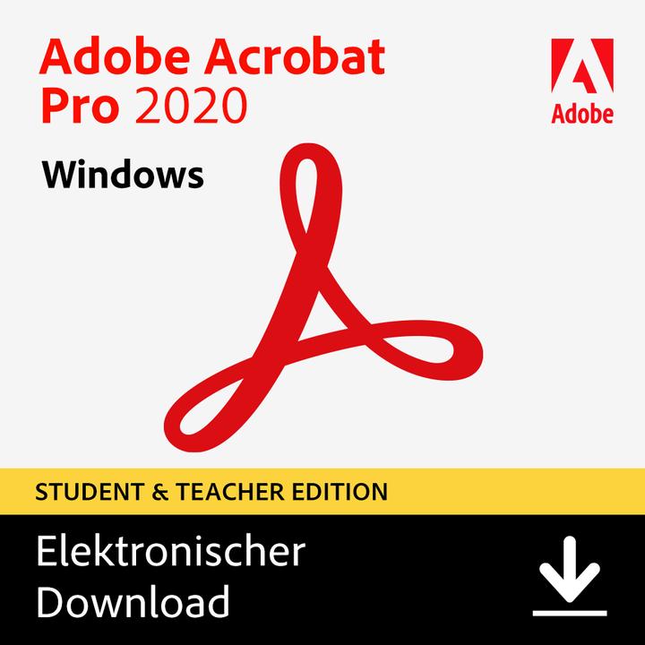 Adobe Acrobat Pro 2020 Student & Teacher Edition (1 User, 1 Geräte/User, unbegrenzt)