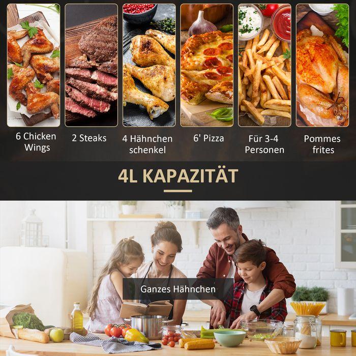 Immagine prodotto Swisshandel24 Heissluftfritteuse 4 L, 12 Programme, 80-200° C Temperatur, Antihaft, Schwarz