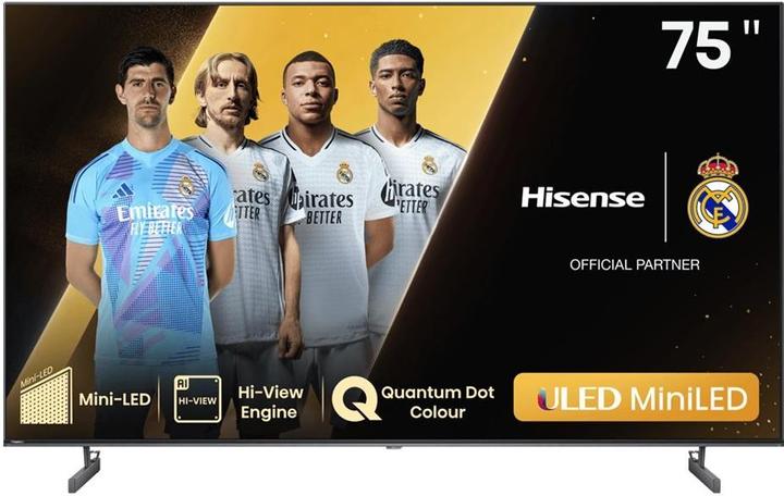 Immagine prodotto Hisense TV 75U6NQ (189 cm (75 pollici), nero/grigio scuro, UltraHD/4K, triplo sintonizzatore, Mini LED) (75", LED, 4K, 2024)