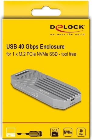 Actual product image Delock M.2 NVMe SSD Gehäuse USB 40 Gbps - werkzeugfrei (M.2 2280)