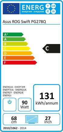 Energy Label ASUS ROG Swift PG278Q (2560 x 1440 pixels, 27")