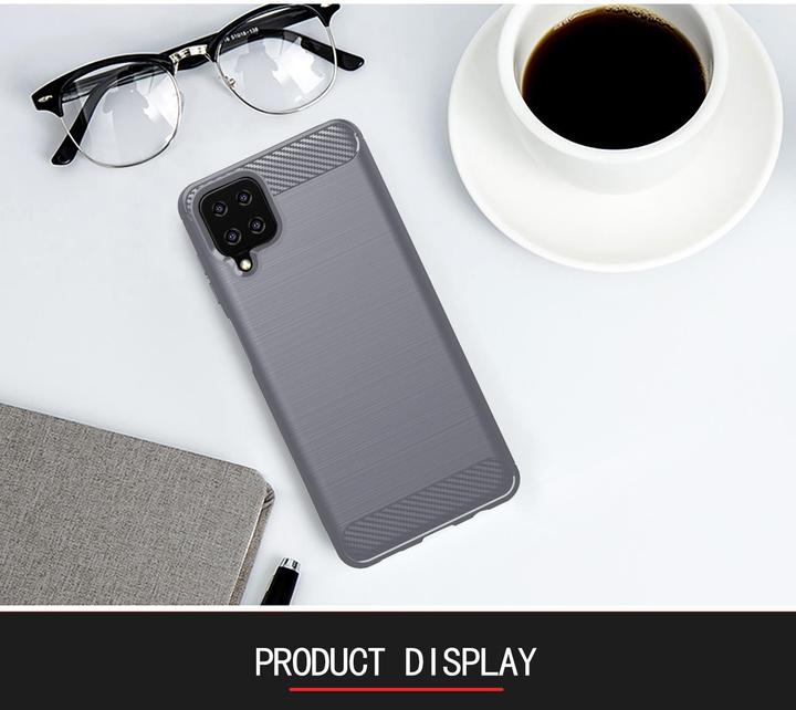 Image du produit Cadorabo TPU Ultra Slim carbon edelstahl Combi Cover (Samsung Galaxy A12, Samsung Galaxy M12)