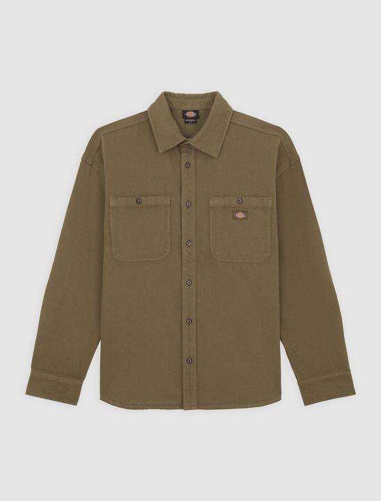 Dickies Houston Ls Shirt Military Gr (M)