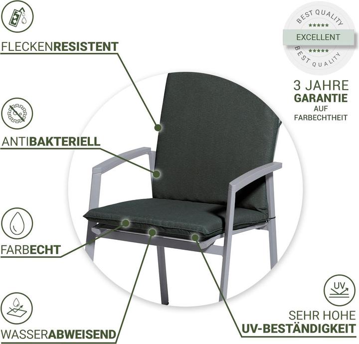 Immagine prodotto Natura Punto Schienale basso per sedia da giardino di Madison, set da 4 (97 x 49 cm)