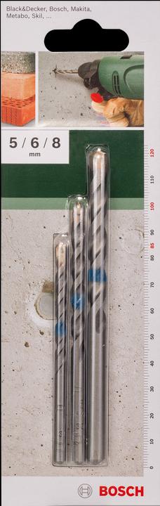 Immagine prodotto Bosch Professional Zubehör Set di punte per calcestruzzo in 3 pezzi (5 mm, 6 mm, 8 mm)