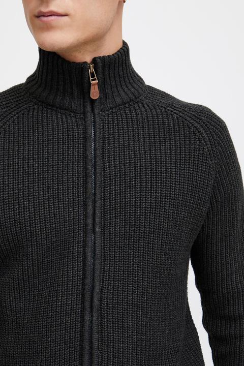 Actual product image Solid Xenos Men's Cardigan Chunky Knit Jacket With Funnel Neck Made Of 100% Cotton (M)