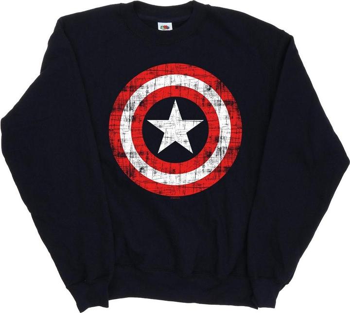 Actual product image Mens Avengers Captain America Scratched Shield Sweatshirt (L)