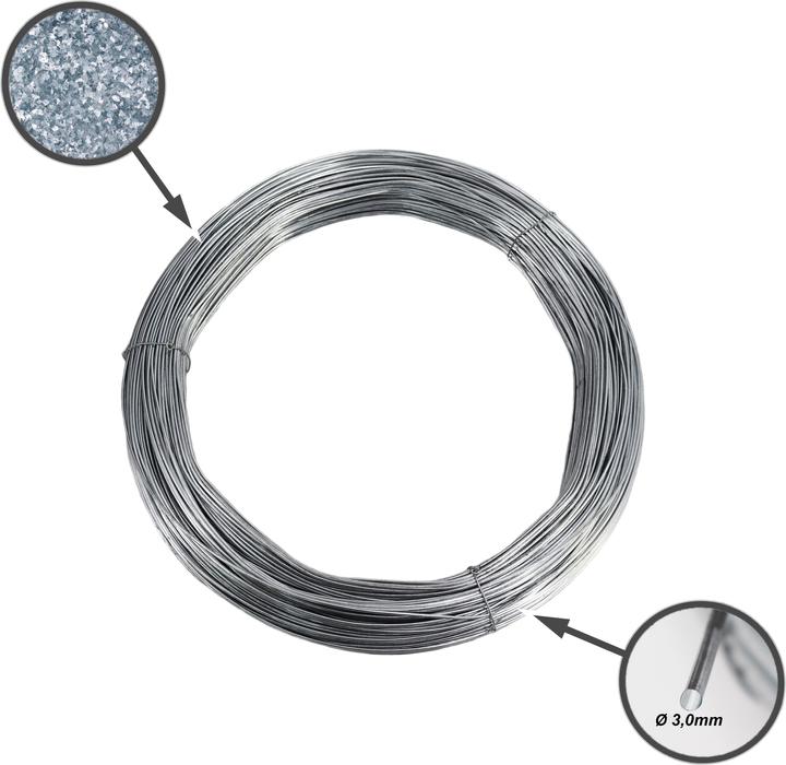 Immagine prodotto Aquagart 375m Spanndraht 3,0mm für Wildzaun Forstzaun Weidezaun Knotengeflecht