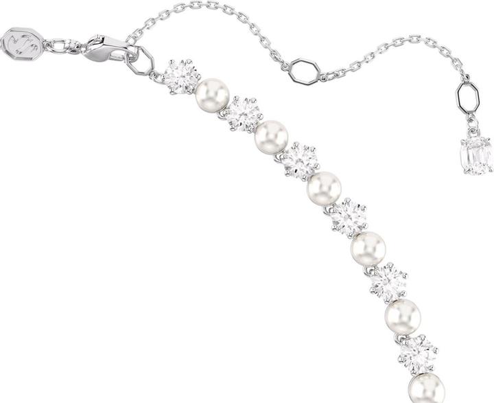 Produktbild Swarovski Matrix Tennis Halskette Kristallperle Rundschliff Weiss (Swarovski Metall)