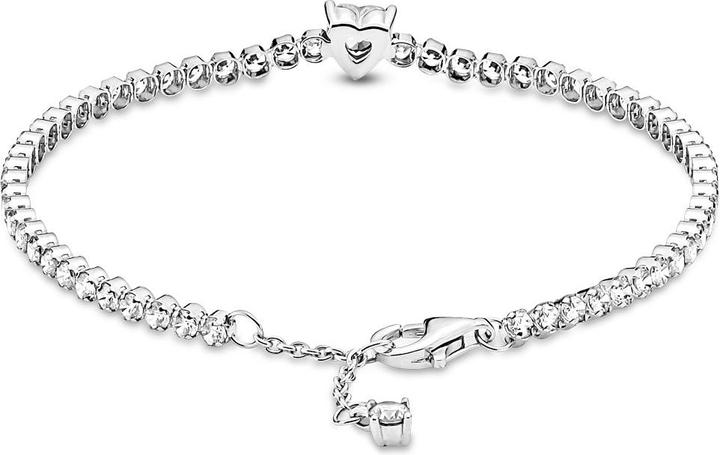 Pandora Tennis Armband Funkelndes Herz (16 cm, Silber 925, Mit Stein(en))