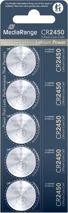 Produktbild MediaRange CR2450 (5 Stk., CR2450, 540 mAh)