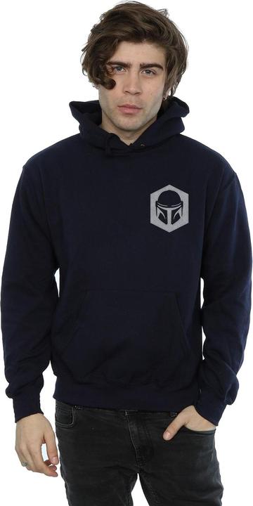 Actual product image Star Wars Mens The Mandalorian He Goes Pocket Hoodie (S)