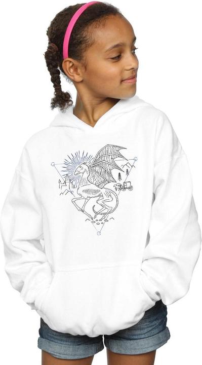 Actual product image Girls Thestral Line Art Hoodie (140, 146)