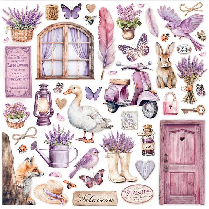 Produktbild Stamperia Scrapbook-Block "Lavender" (190 g/m², 10 x)