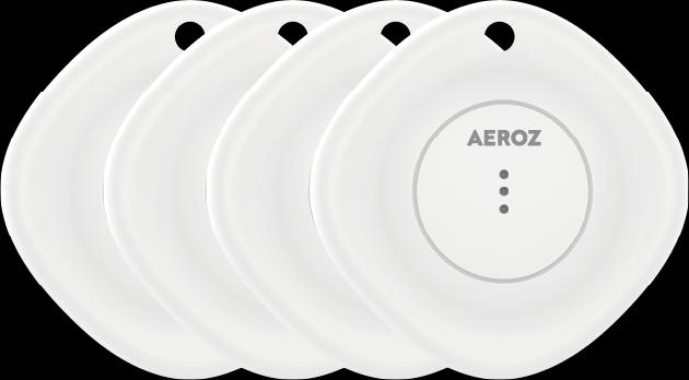 Aeroz TAG-1000 White (4-pack) Key Finder for use with iPhone - Works with de