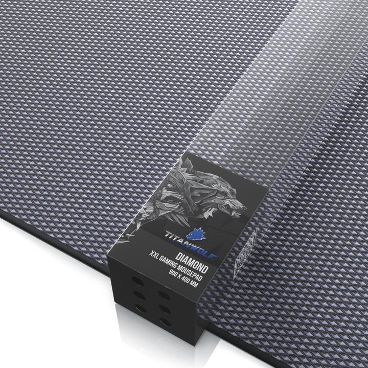 Produktbild Titanwolf Gaming Mauspad XXL, glattes Stoffgewebe, Speed Mausmatte 900 x 400mm grosse Fläche, Diamantmotiv (Wide)
