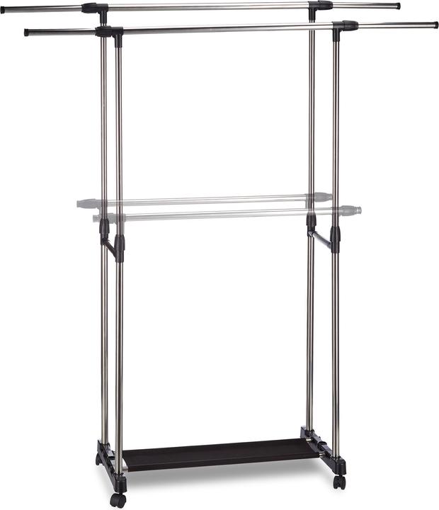 Actual product image Relaxdays Garment Rack with 2 Rails on Wheels