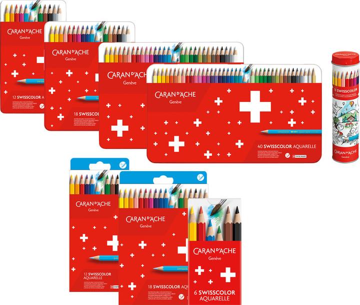 Produktbild Caran d'Ache Swisscolor Metalldose Farbstifte (Mehrfarbig, 18 x)