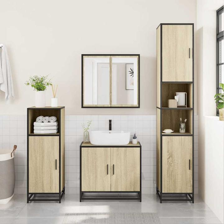 Actual product image VidaXL Bathroom mirror cabinet Sonoma oak 65x20x60 cm wood-based material (65 x 20 x 60 cm)
