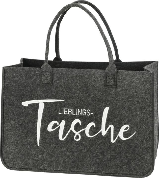 G. Wurm Tasche Lieblingstasche Stickerei aus Filz Grau (B/ (0 l)