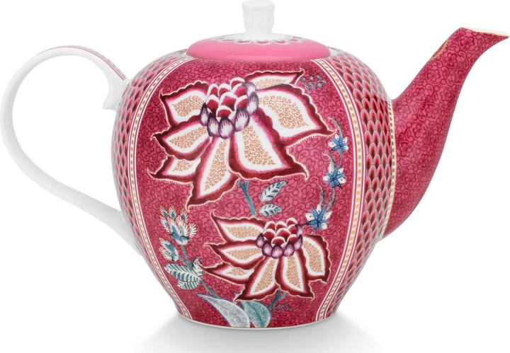 Actual product image PIP Studio Tea Pot Large Flower Festival Dark Pink 1.6ltr (1.60 l)