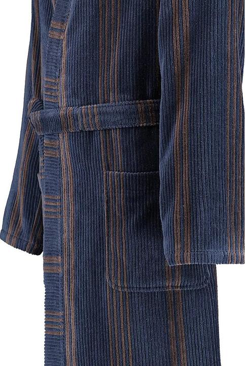 Actual product image Cawö Mens Bathrobe Blue/Brown (52)