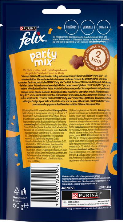 Valori nutrizionali e ingredienti Felix PARTY MIX Original Mix 8x60g (8 pz., 480 g)