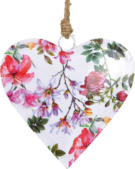 Image du produit G. Wurm Coeur suspendu fleurs décor en métal multicolore (