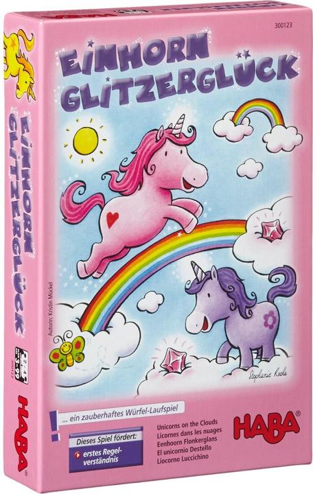 Actual product image Haba Unicorn Glitter Glow (Italian, Spanish, French, Dutch, English)