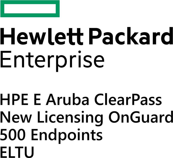 HPE E Aruba ClearPass, New Licensing, OnGuard, 500 Endpoints, E-LTU (500 Devices)