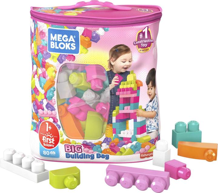 Immagine prodotto Mega Bloks Sacca Eco 80 Blocchi First Builders Rosa