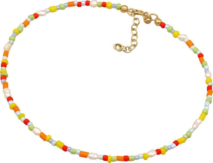 Elli Multi-Color (Glas, 925 Sterling Silber vergoldet, Plastik, Süsswasserzuchtperlen, No stone, 22 cm)