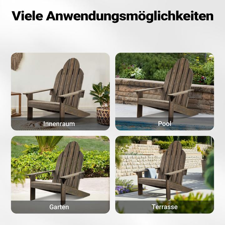 Actual product image Wiltec Adirondack garden chair wood 89x72x92,5cm garden chair 160kg garden furniture