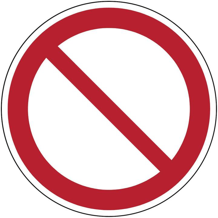 Image du produit Brady Panneau de sécurité ISO - Signe général d'interdiction, rond, noir/rouge sur blanc, polyester