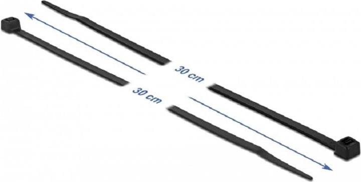 Actual product image Delock Cable tie heat resistant L 300 x W 4.8 mm black 100 pieces (Velcro cable ties, 300 mm, 100 pcs.)