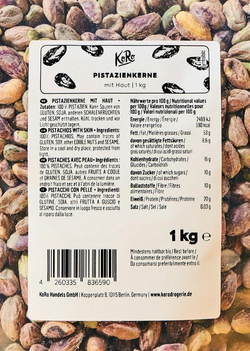 Actual product image KoRo Pistachio kernels with skin (1000 g)