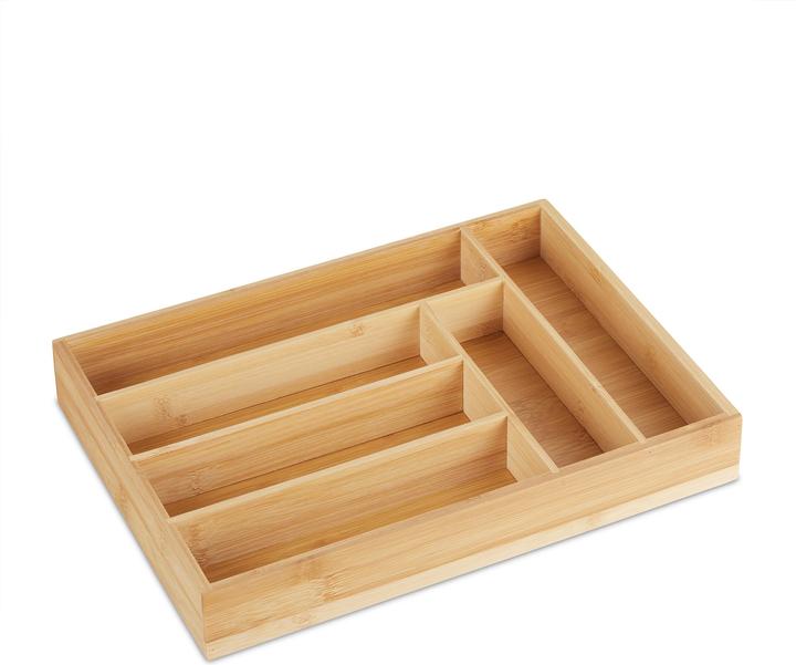 Relaxdays Bamboo cutlery tray